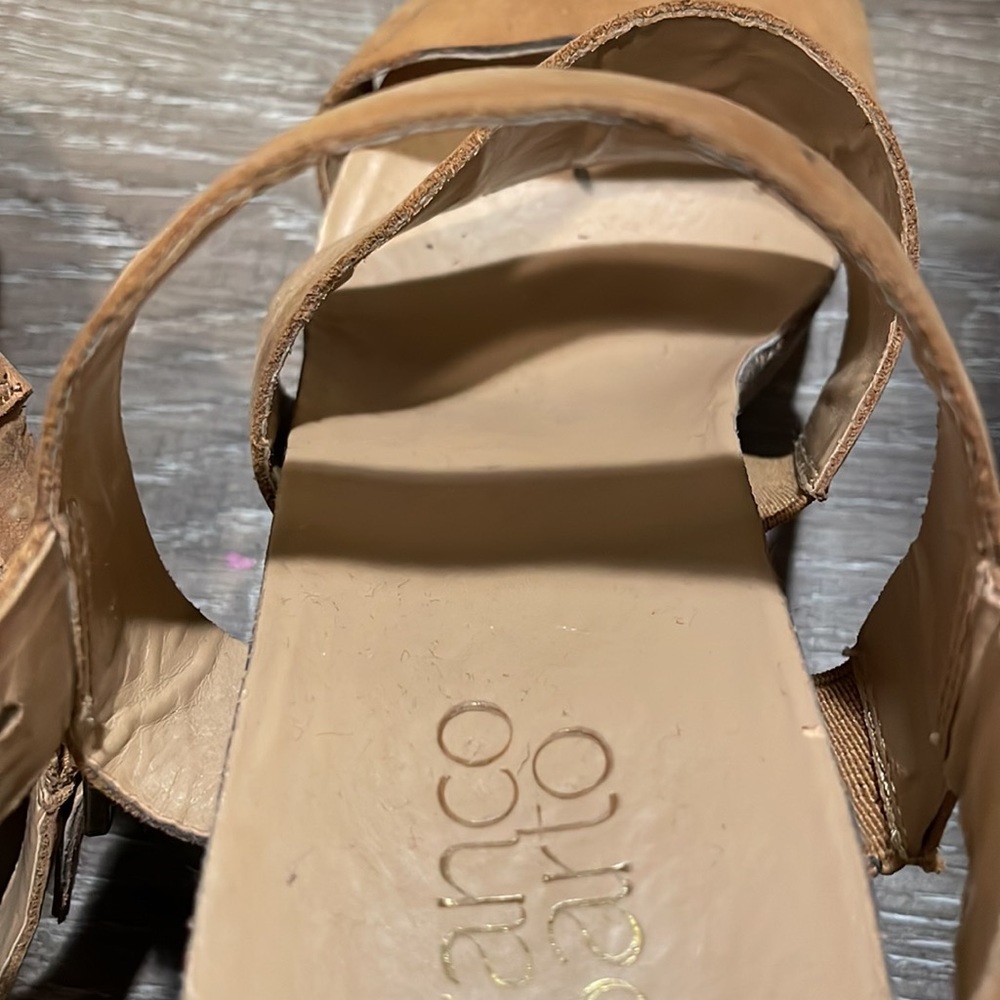 Franco Sarto Tan Strappy Fiona Wedge Sandals - Picture 7 of 8